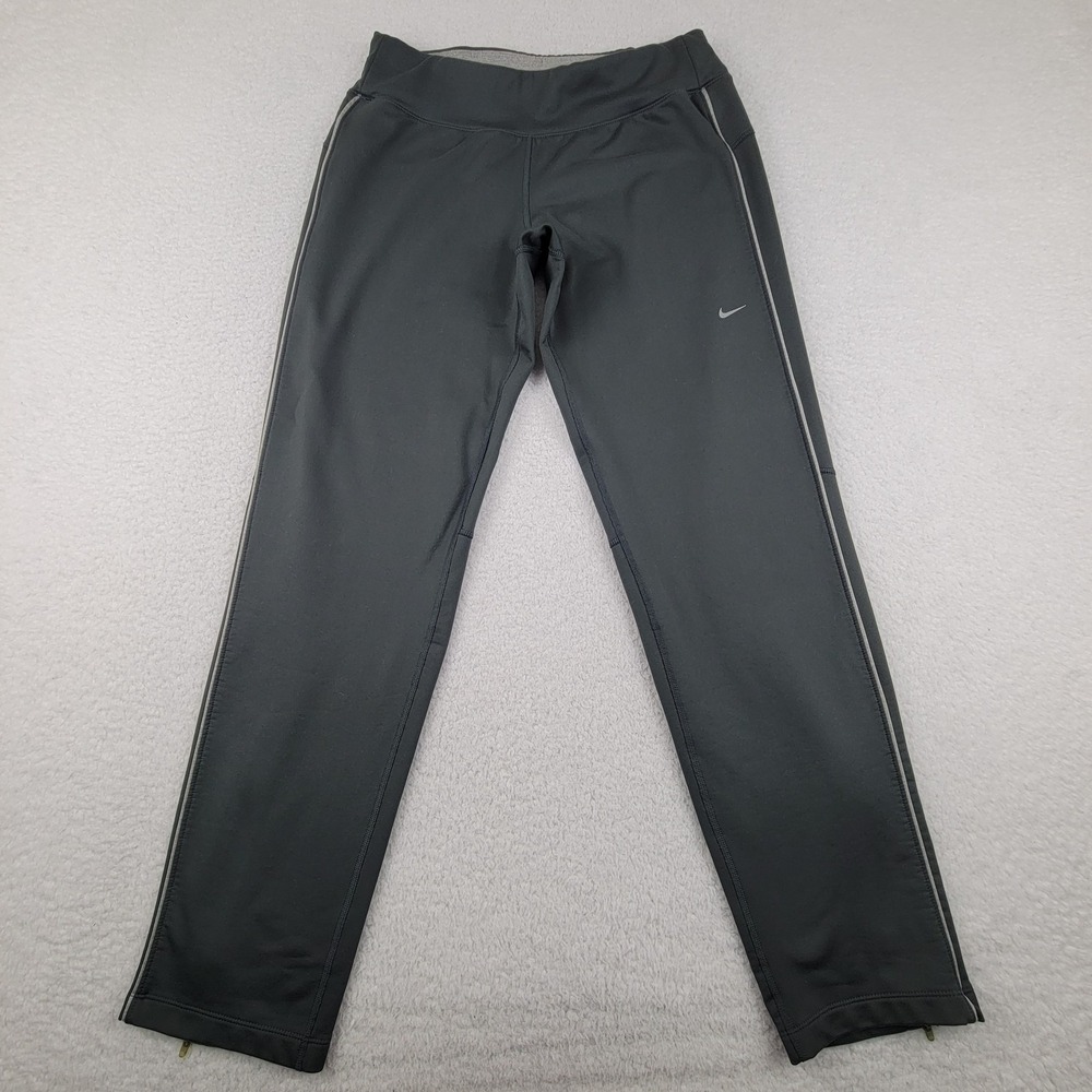 Nike Dri-FIT Running Pants Small Black Stretch Zipper‎ Leg Athletic Training